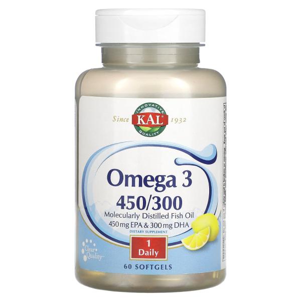 KAL OMEGA 3 LEMON 450 MG EPA/300 MG DHA 60 SOFTGELS