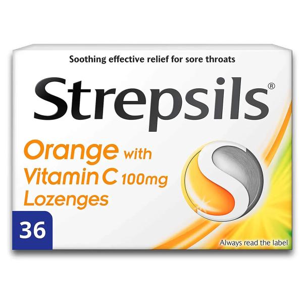 STREPSILS ORANGE WITH VIT-C 36 LOZENGES