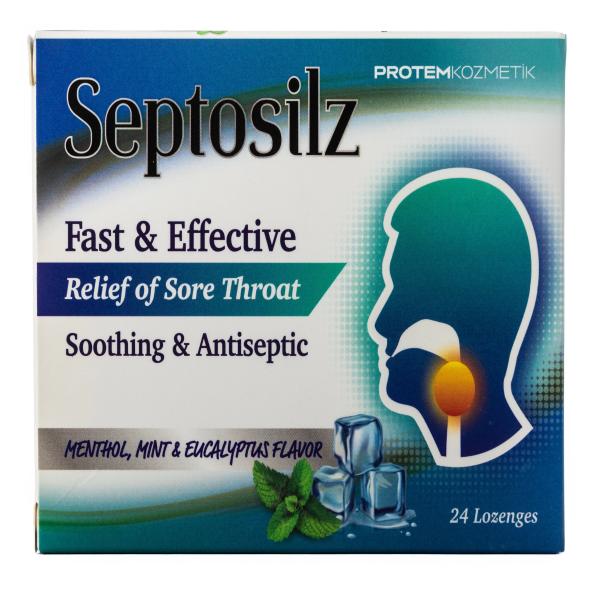 SEPTOSILZ MENTHOL 24 LOZENGES