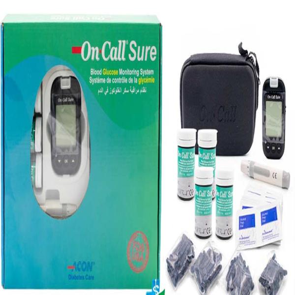 ON-CALL SURE GLUCOMETRE OFFER (100 STRIPS + 100 LANCET + 100 AL COHOL )