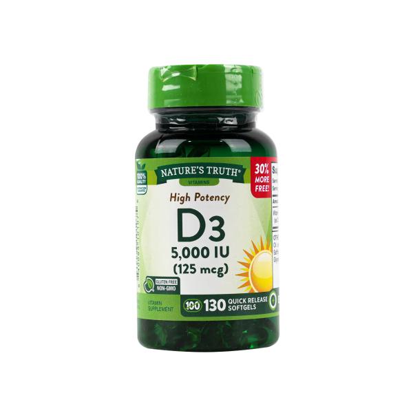 NATURES TRUTH VITAMIN D3 5000 IU 130 SOFTGELS