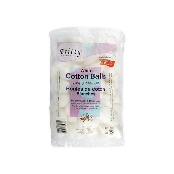 PRITTY COTTON BALLS 100 PCS (WHITE)