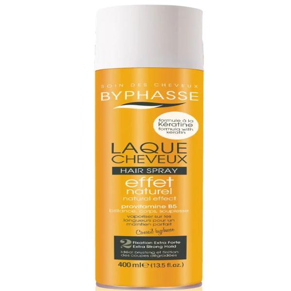 BYPHASSE HAIR SPRAY WITH KERATIN NATURAL EFFECT EXTRA STRONG HOLD 400 ML