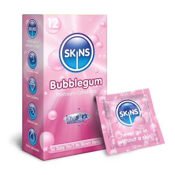 SKINS PREMIUM BUBBLEGUM CONDOMS 12 CONDOM