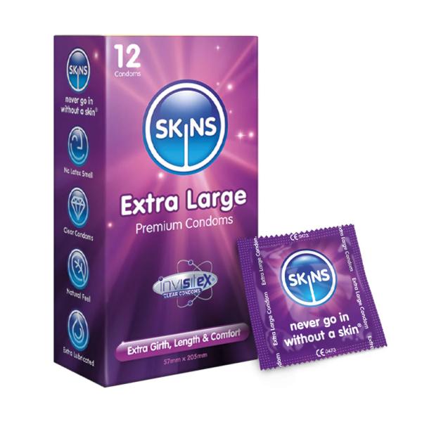 SKINS PREMIUM CONDOMS EXTRA LARGE 12PCS