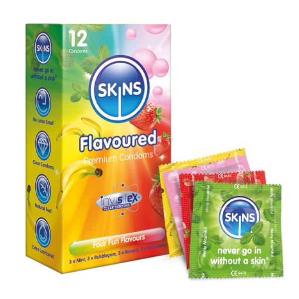 SKINS PREMIUM CONDOMS FLAVOURED 12PCS