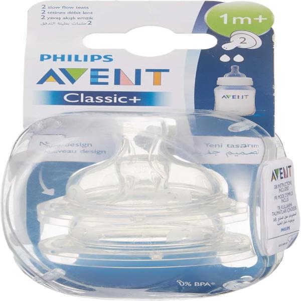 PHILIPS AVENT CLASSIC+ ANTI COLIC SIL TEATS 1+ MONTH 2 HOLES 2 PCS