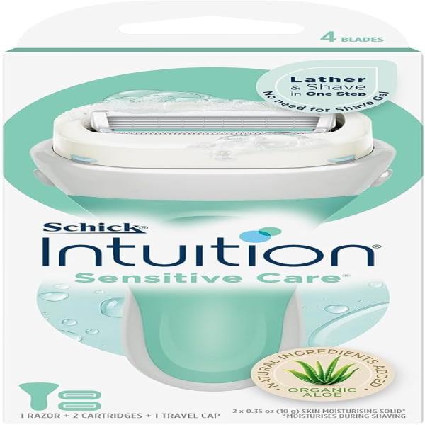 SCHICK INTUITON SENSITIVE CARE GREEN TEA KIT2 (4 BLADES)