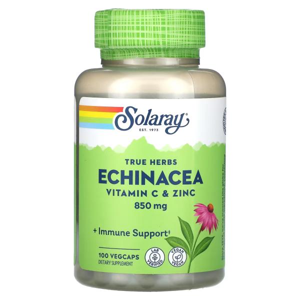 SOLARAY ECHINACEA VIT-C & ZINC 850 MG 100 VEGCAPS
