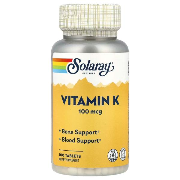 SOLARAY VITAMIN-K 100MCG 100'S