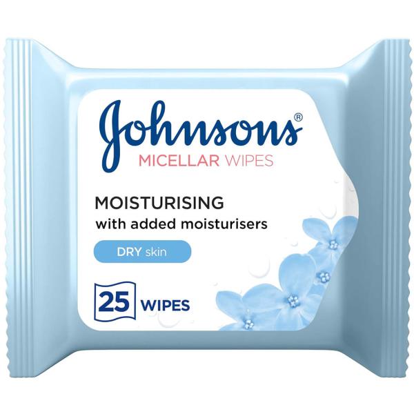 JOHNSON'S MICELLAR CLEANSING WIPES ( DRY SKIN ) 25 PCS
